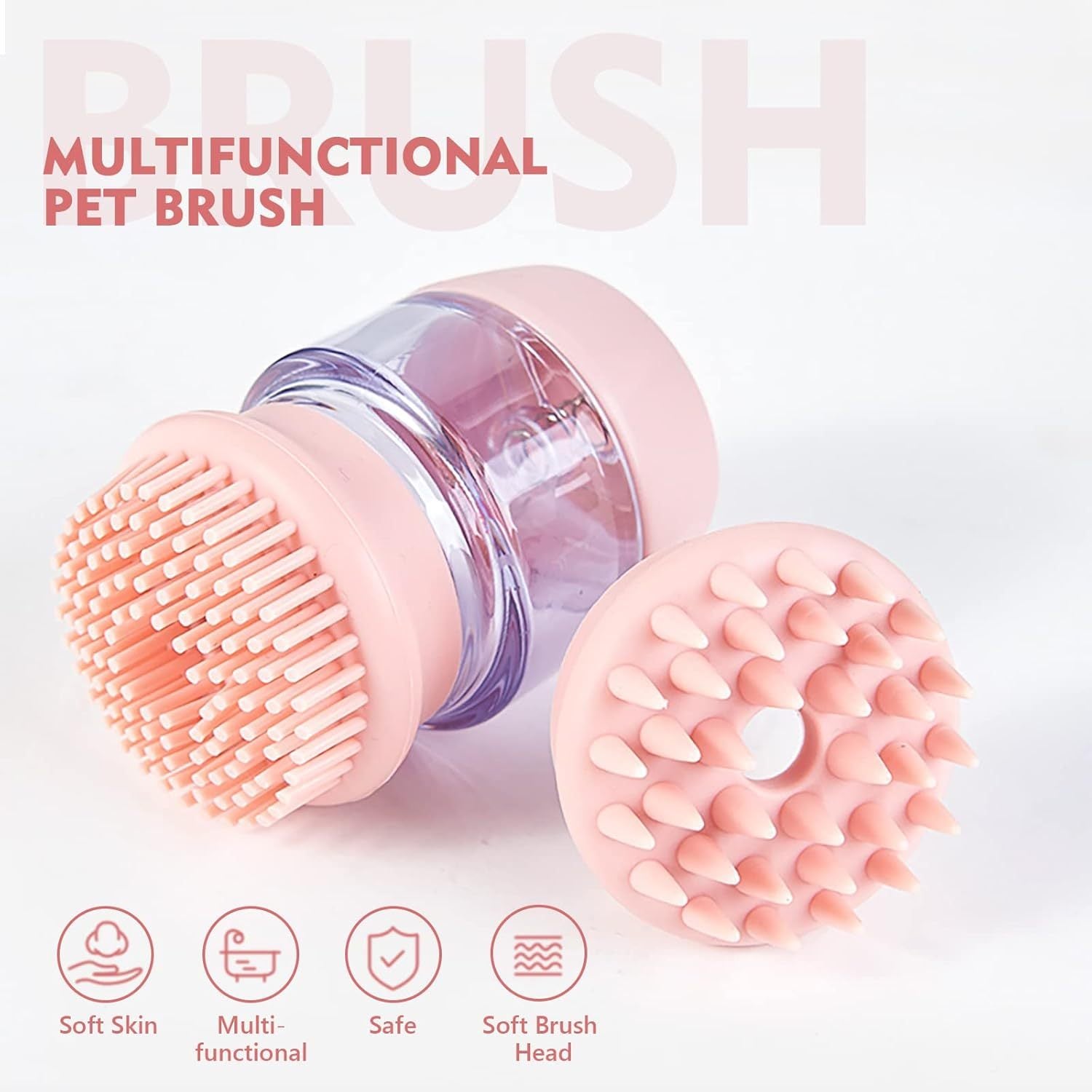 Shampoospender Bürste für Hunde und Katze Massage Brush Cats and Dogs