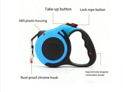 Pet Retractable Leash, Bone Print Dog Walking Rope Lead Chain Strap