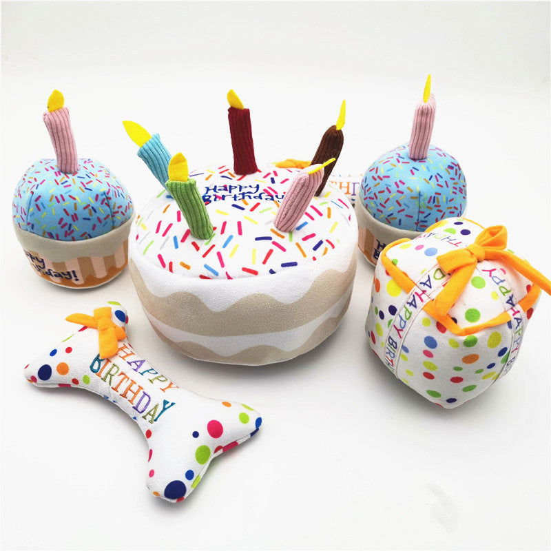 Dog Birthday Cake Plush Toys